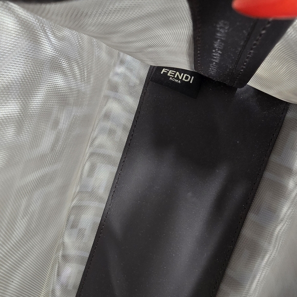 Fendi Azure/Zucca Print Black Mesh Bag - Picture 11 of 14